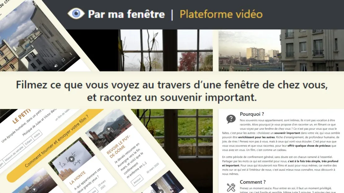 Par ma fenêtre : Filmez ce que vous voyez au travers d'une fenêtre de chez vous, et racontez un souvenir important. © Benoît Labourdette.