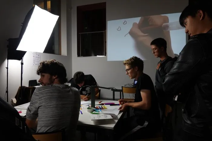 National Higher School of Architecture Paris-Belleville: drawn cinema workshop designed for the 50<sup class="typo_exposants">th</sup> anniversary - 2 © Benoît Labourdette 2019.