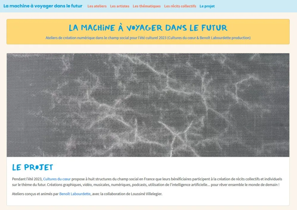 Site web « La machine à voyager dans le futur » - 4 © Benoît Labourdette 2023.