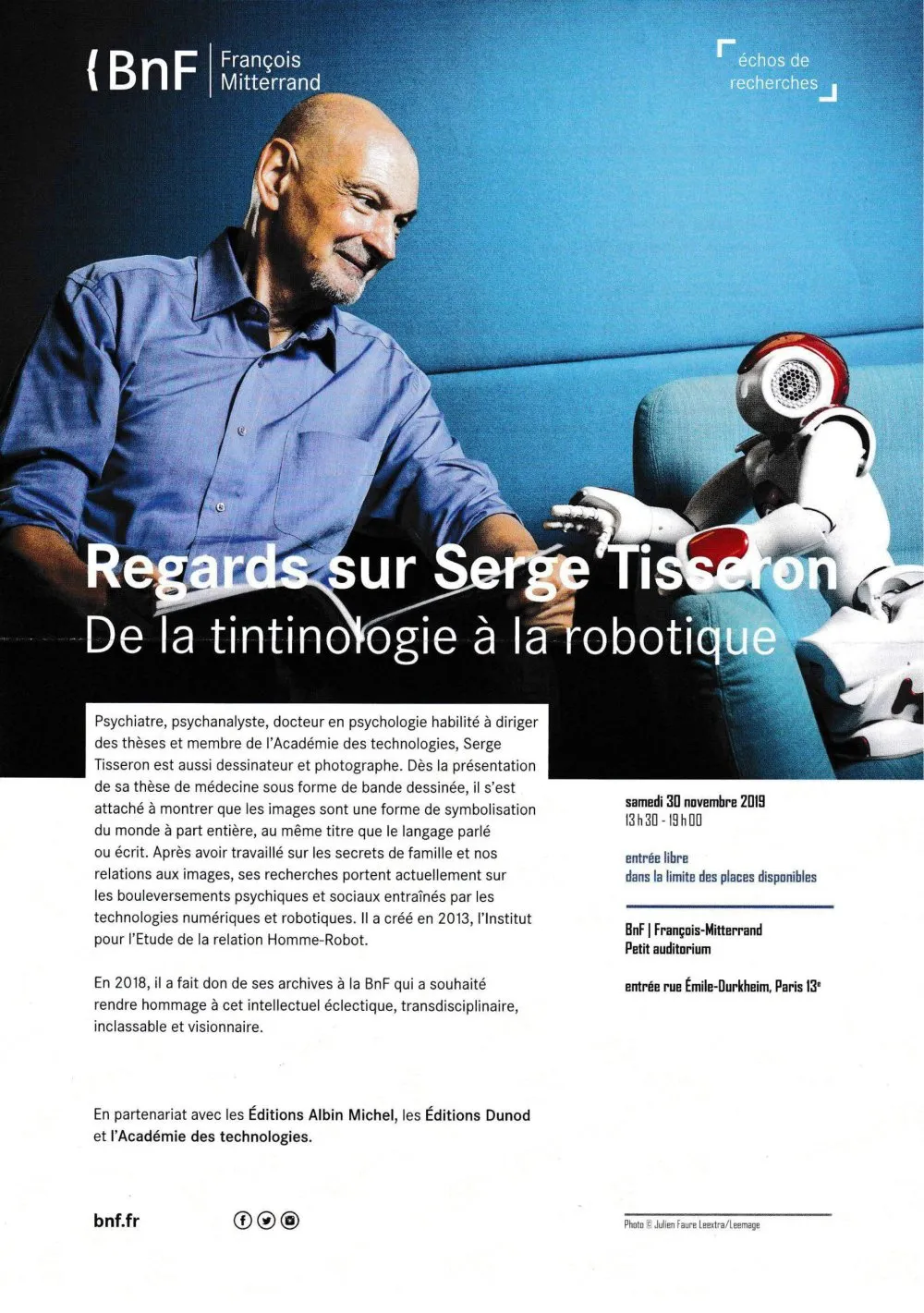 BnF : Pocket Films Empathie, dans le cadre de « Regards sur Serge Tisseron » - 4 © Benoît Labourdette 2019.