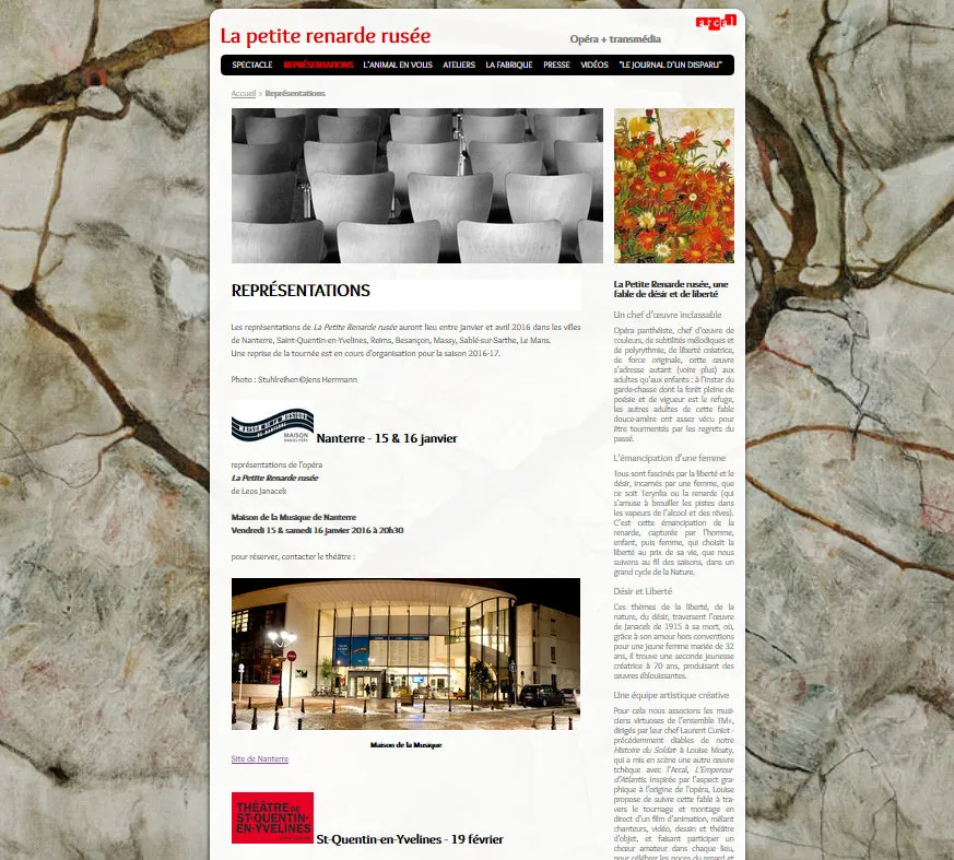 Site web Opéra La petite renarde rusée - 3 © Benoît Labourdette 2015.