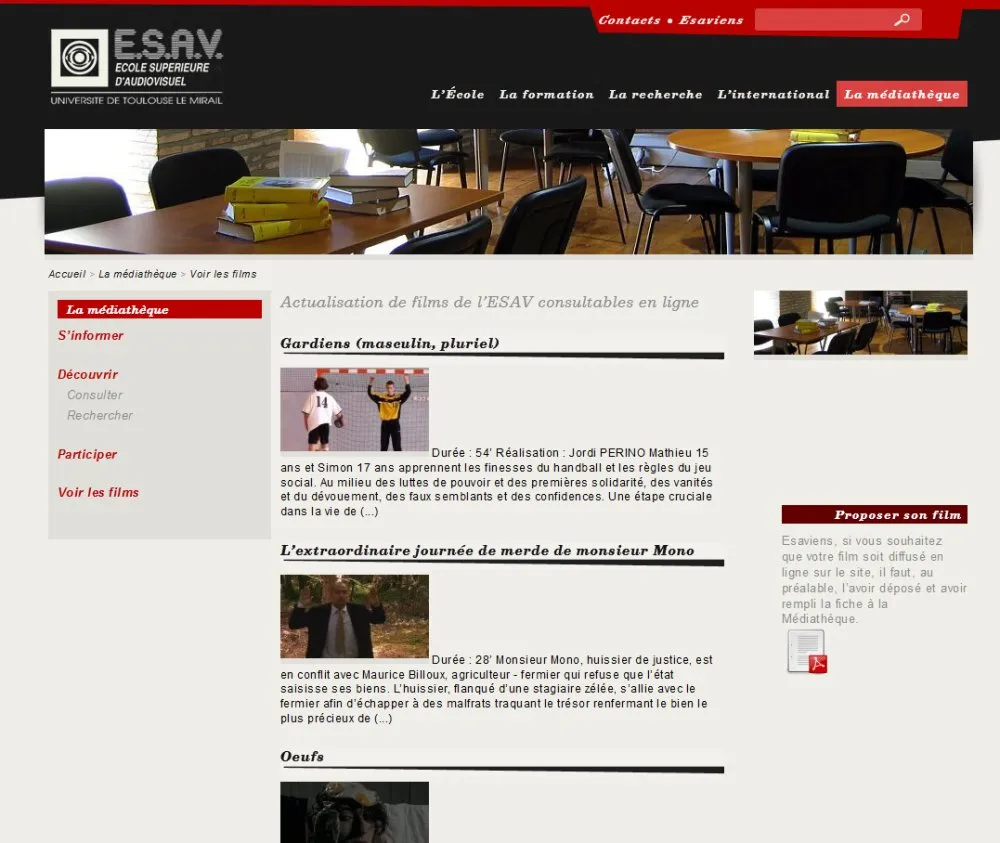 Site web www.esav.fr - 1 © Benoît Labourdette 2012.