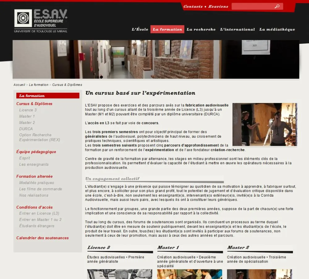 Site web www.esav.fr - 2 © Benoît Labourdette 2012.