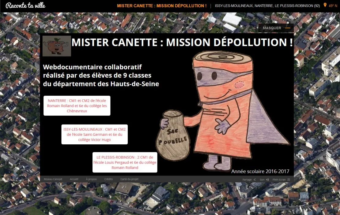 Canopé 92 : Projet de webdocumentaire collaboratif par neuf classes. © Benoît Labourdette.