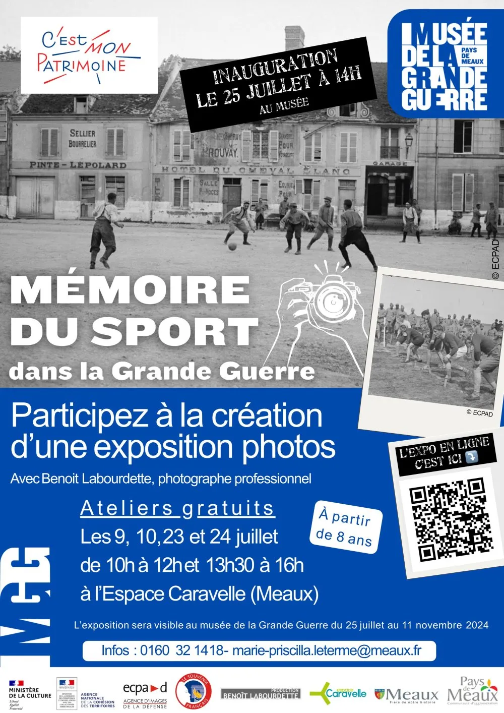 Mémoire du sport dans la grande guerre, création participative d'une exposition photographique - 114 © Benoît Labourdette 2024.