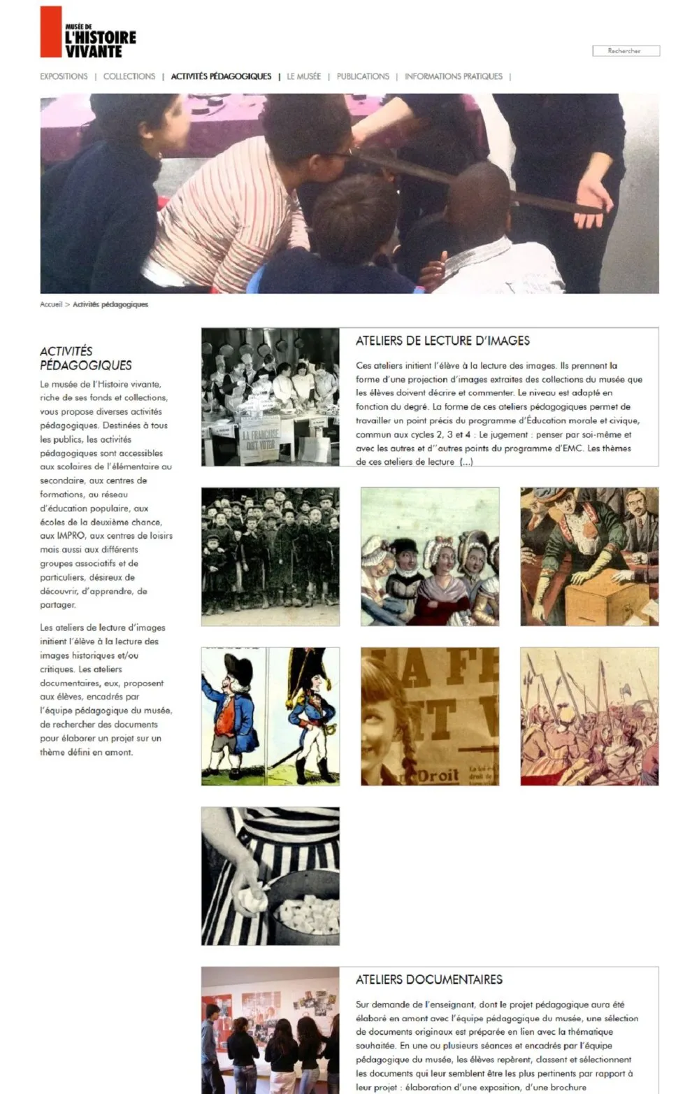Site web - Musée de l'histoire Vivante (Montreuil) - 3 © Benoît Labourdette 2016.