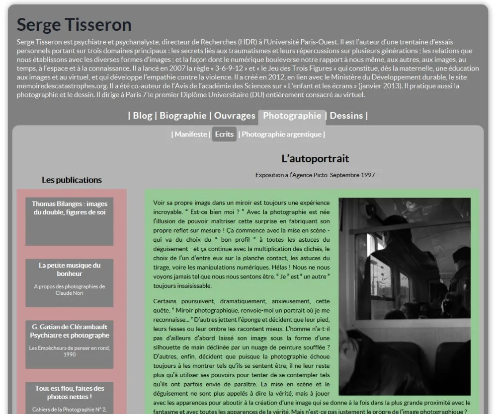 Site web www.sergetisseron.com - 2 © Benoît Labourdette 2012.