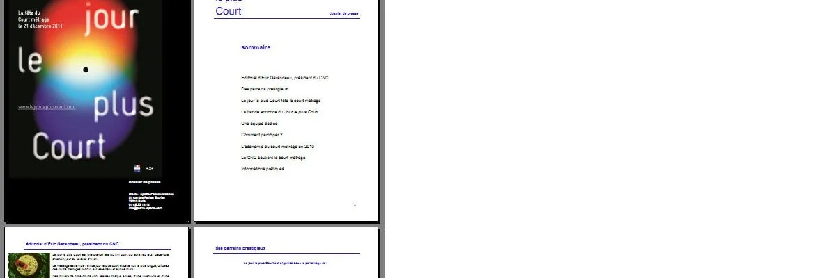 Dossiers de presse du Jour le plus court