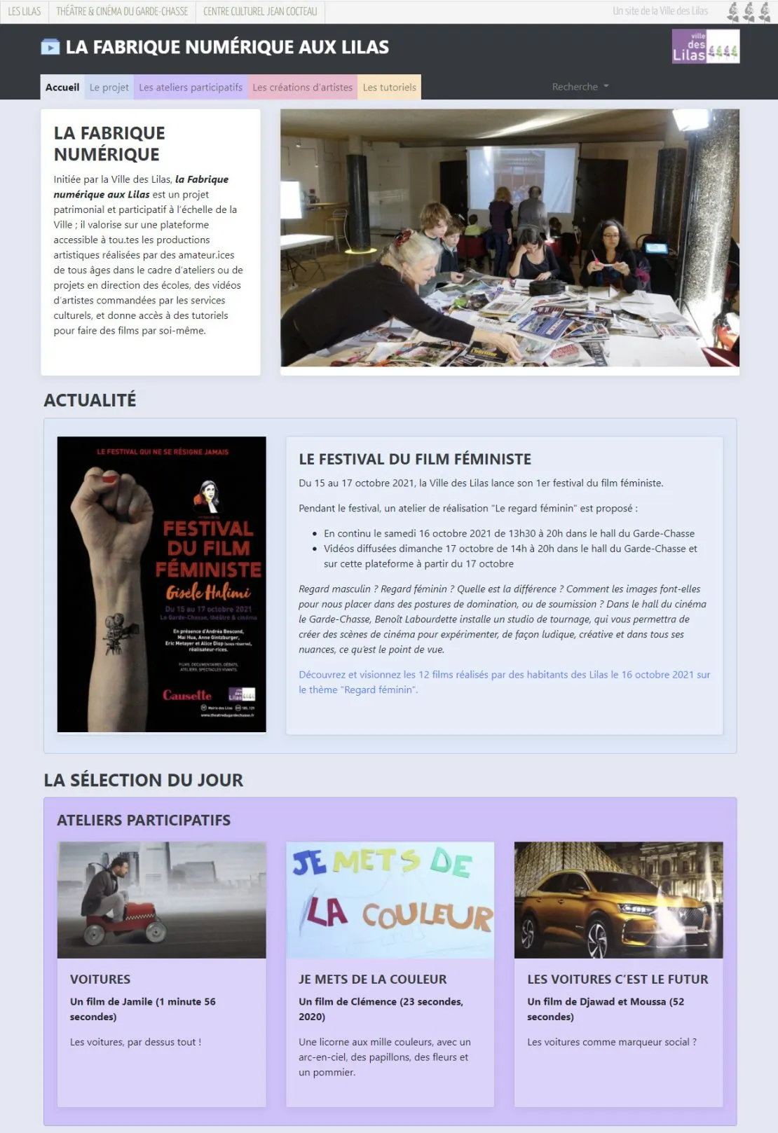 Plateforme vidéo « La fabrique numérique aux Lilas ». © Benoît Labourdette.