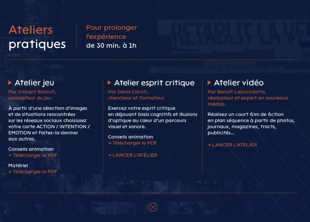 « Traqueurs d'Infox » : dispositif d'éducation aux médias par le jeu - 2 © Benoît Labourdette 2020.