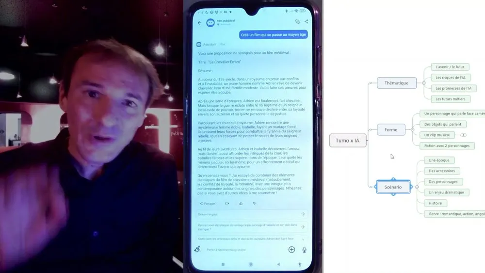 Tutoriel de réalisation de films en collaboration avec des intelligences artificielles - 8 © Benoît Labourdette 2024.
