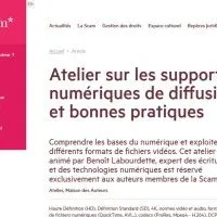 SCAM : « Atelier sur les supports numériques de diffusion : bases et bonnes pratiques »