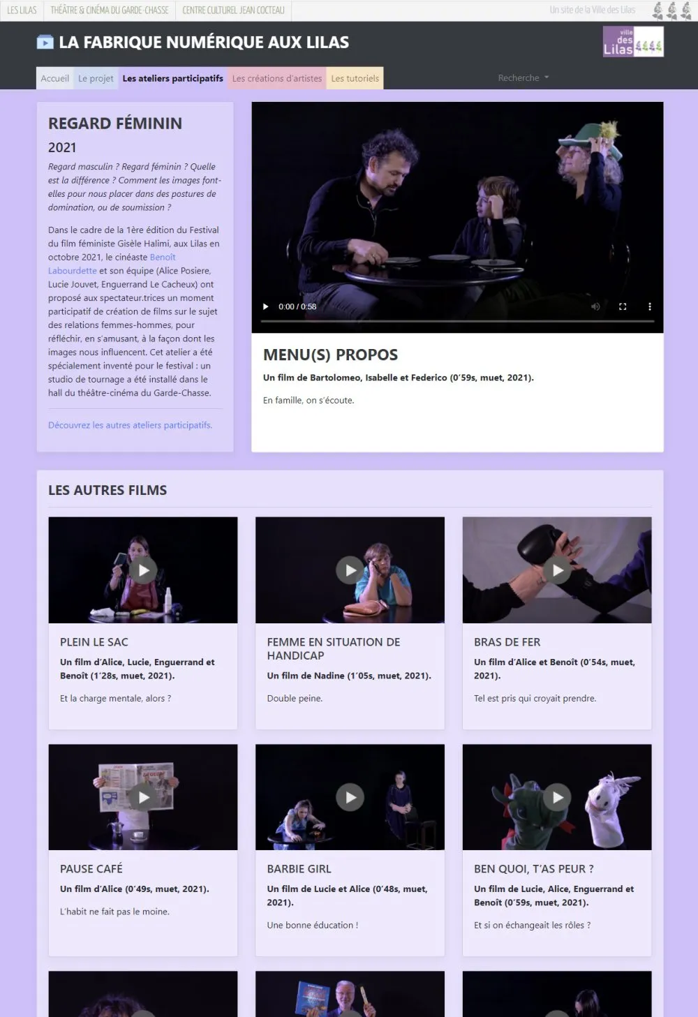 Plateforme vidéo « La fabrique numérique aux Lilas » - 5 © Benoît Labourdette 2021.