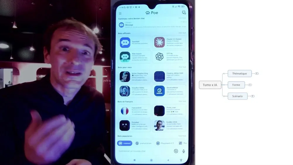 Tutoriel de réalisation de films en collaboration avec des intelligences artificielles - 2 © Benoît Labourdette 2024.