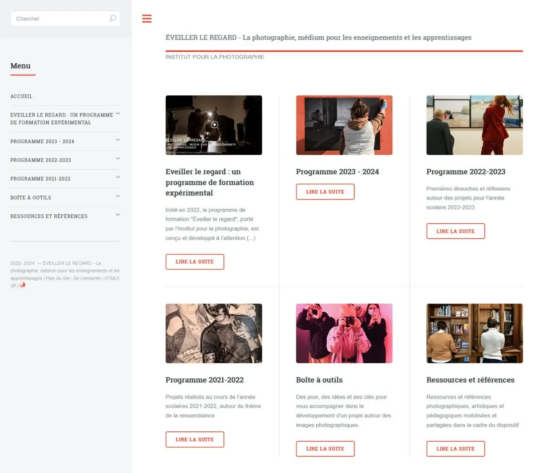 Plateforme web « Éveiller le regard ». © Benoît Labourdette.