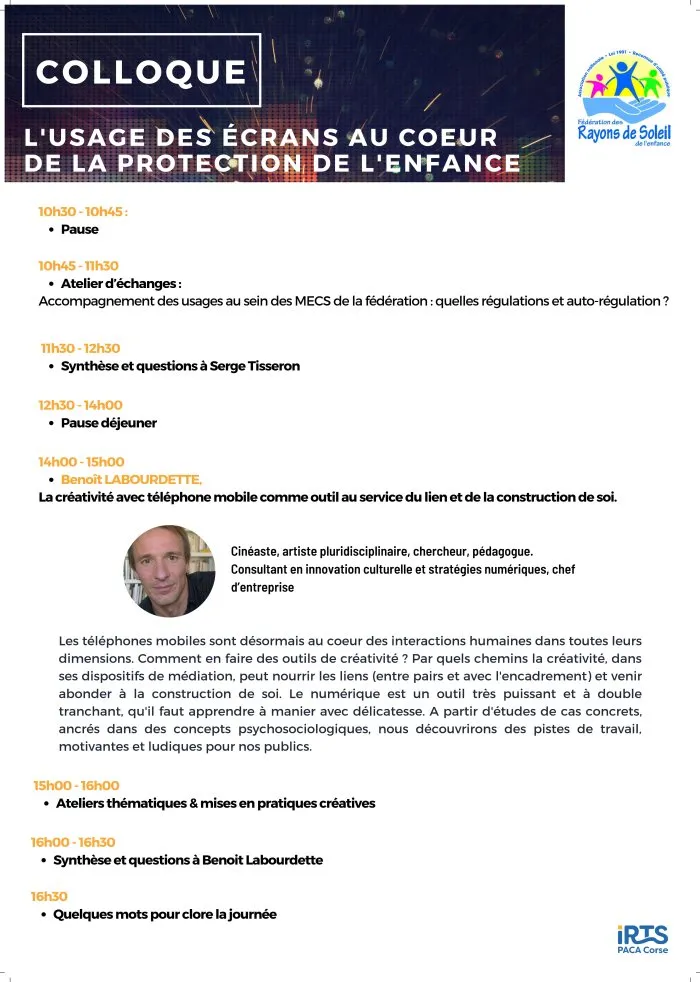 “The use of screens at the heart of child protection”: conference / training by Serge Tisseron and Benoît Labourdette - 3 © Benoît Labourdette 2022.
