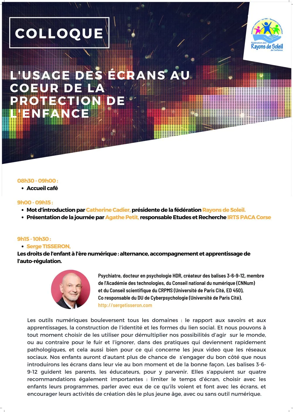 « L'usage des écrans au coeur de la protection de l'enfance » : colloque / formation par Serge Tisseron et Benoît Labourdette - 2 © Benoît Labourdette 2022.