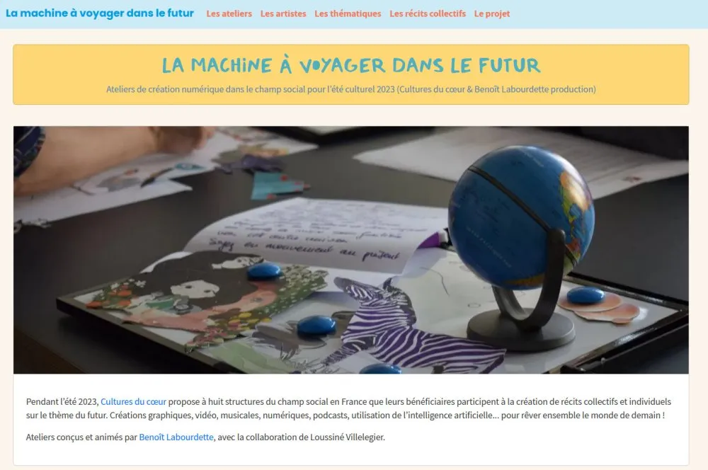 Site web « La machine à voyager dans le futur » - 3 © Benoît Labourdette 2023.