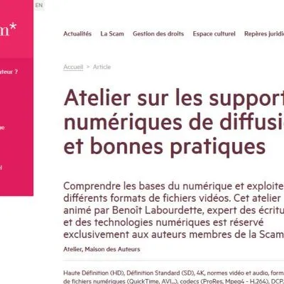 SCAM : « Atelier sur les supports numériques de diffusion : bases et bonnes pratiques »