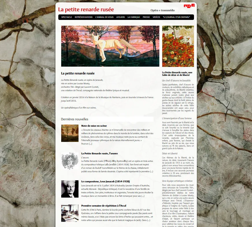 Site web Opéra La petite renarde rusée - 1 © Benoît Labourdette 2015.