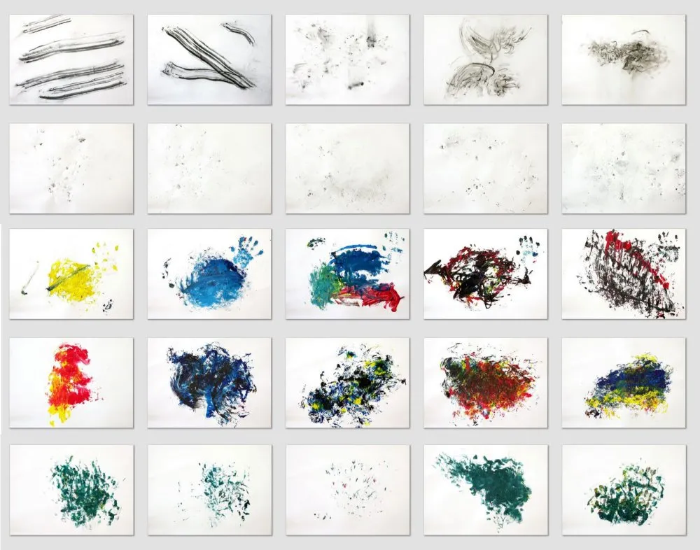 Série « Début d'été ». 25 pièces (fusain et acrylique sur papier 50x65cm), 2016. Benoît Labourdette.