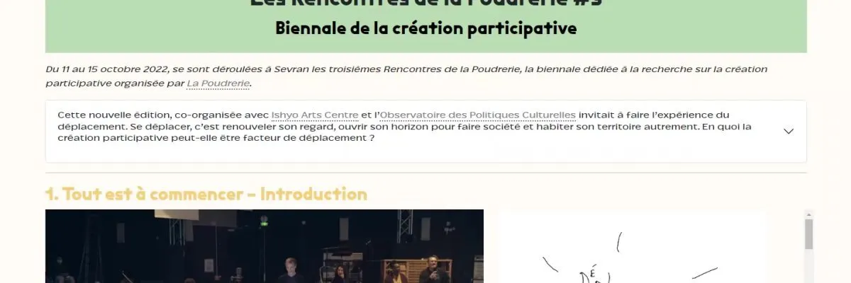 Chapitrage vidéo : Synthèse en ligne des Rencontres de la création participative 2022