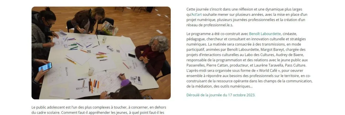 Site web : Pratiques artistiques et numériques de la jeunesse