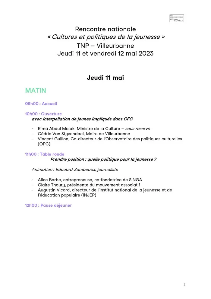 Accompagnement de la prise de parole des jeunes et des professionnels : Rencontres nationales « Cultures et politiques de la jeunesse » - 12 © Benoît Labourdette 2023.