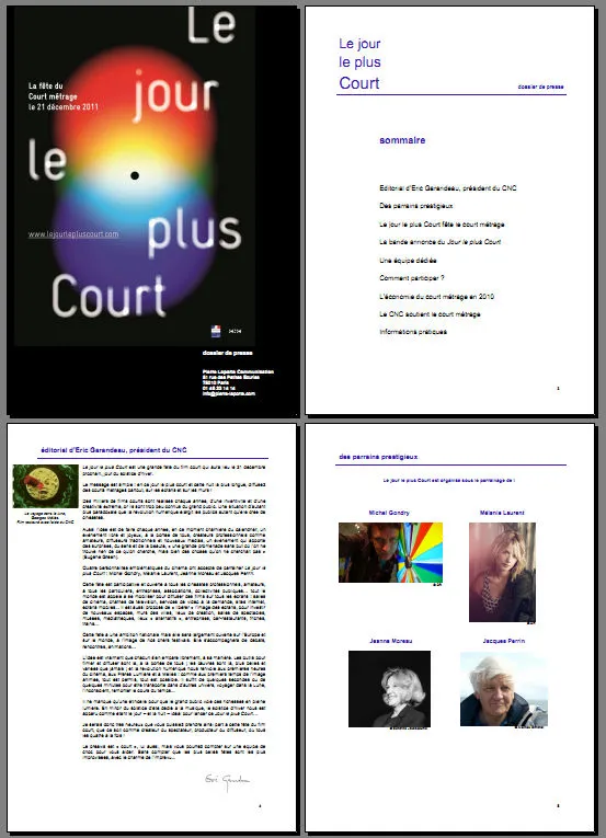 Dossiers de presse du Jour le plus court. © Benoît Labourdette.