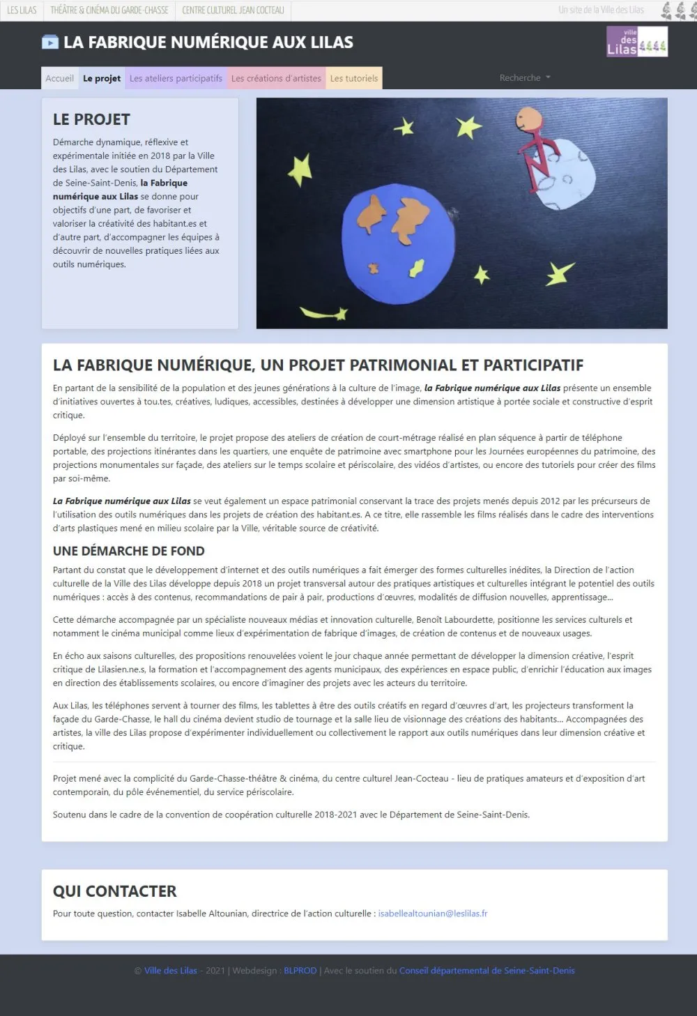 Plateforme vidéo « La fabrique numérique aux Lilas » - 1 © Benoît Labourdette 2021.