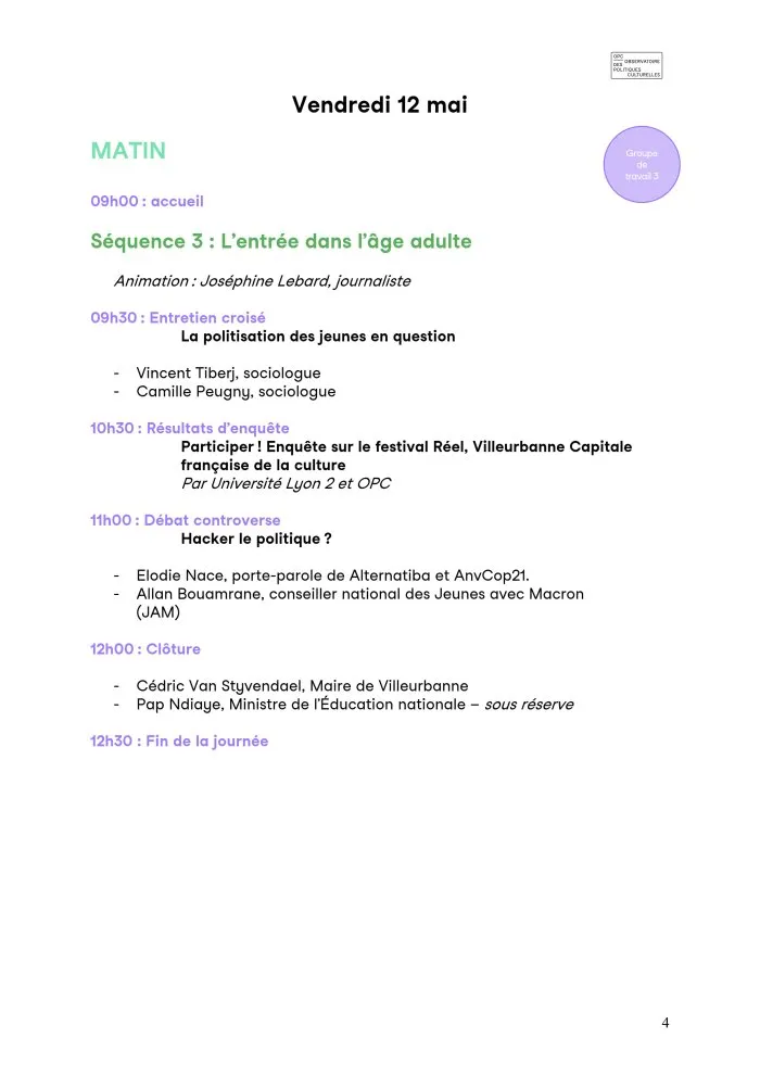 Accompagnement de la prise de parole des jeunes et des professionnels : Rencontres nationales « Cultures et politiques de la jeunesse » - 15 © Benoît Labourdette 2023.