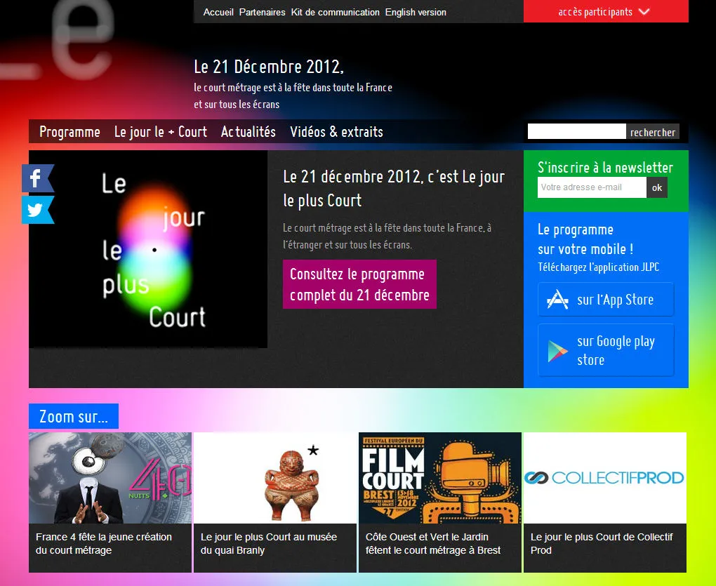 Site web du Jour le plus court. © Benoît Labourdette.