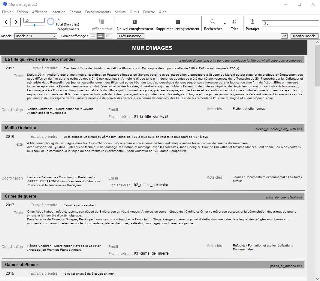 Filemaker Pro © Benoît Labourdette.
